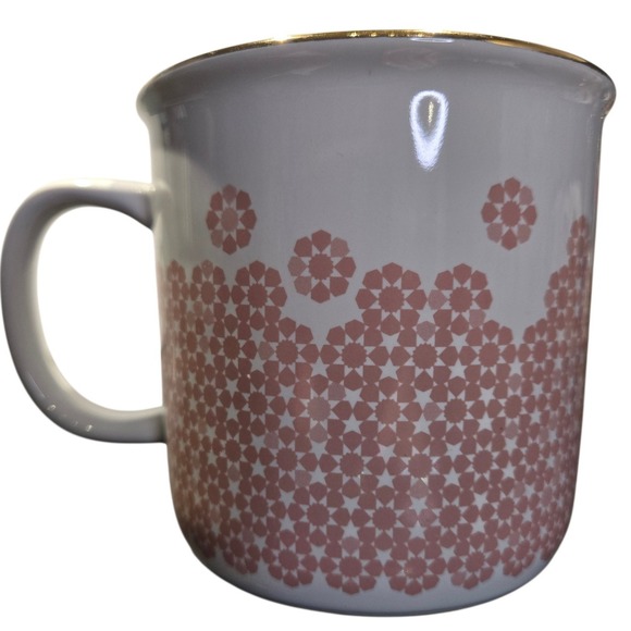 DAVIDsTEA Geometric Tea Mug Gold Rim Boho Pattern Discontinued - Picture 4 of 8